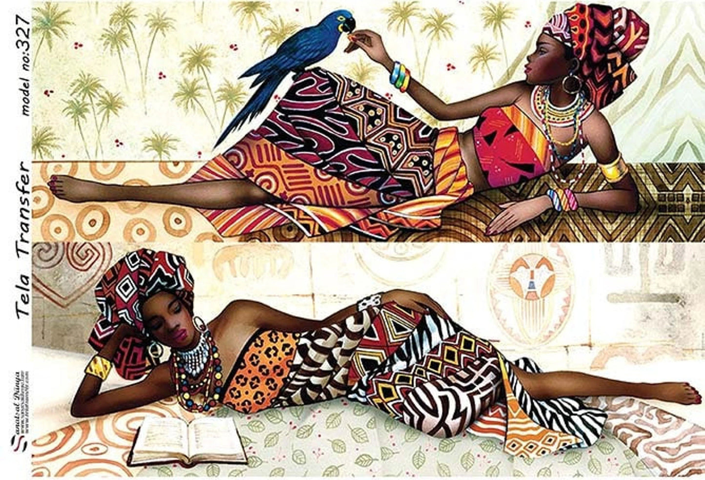 African Women - Decorative Decoupage Paper - for Furniture - Large Size Options [ Colorful ]