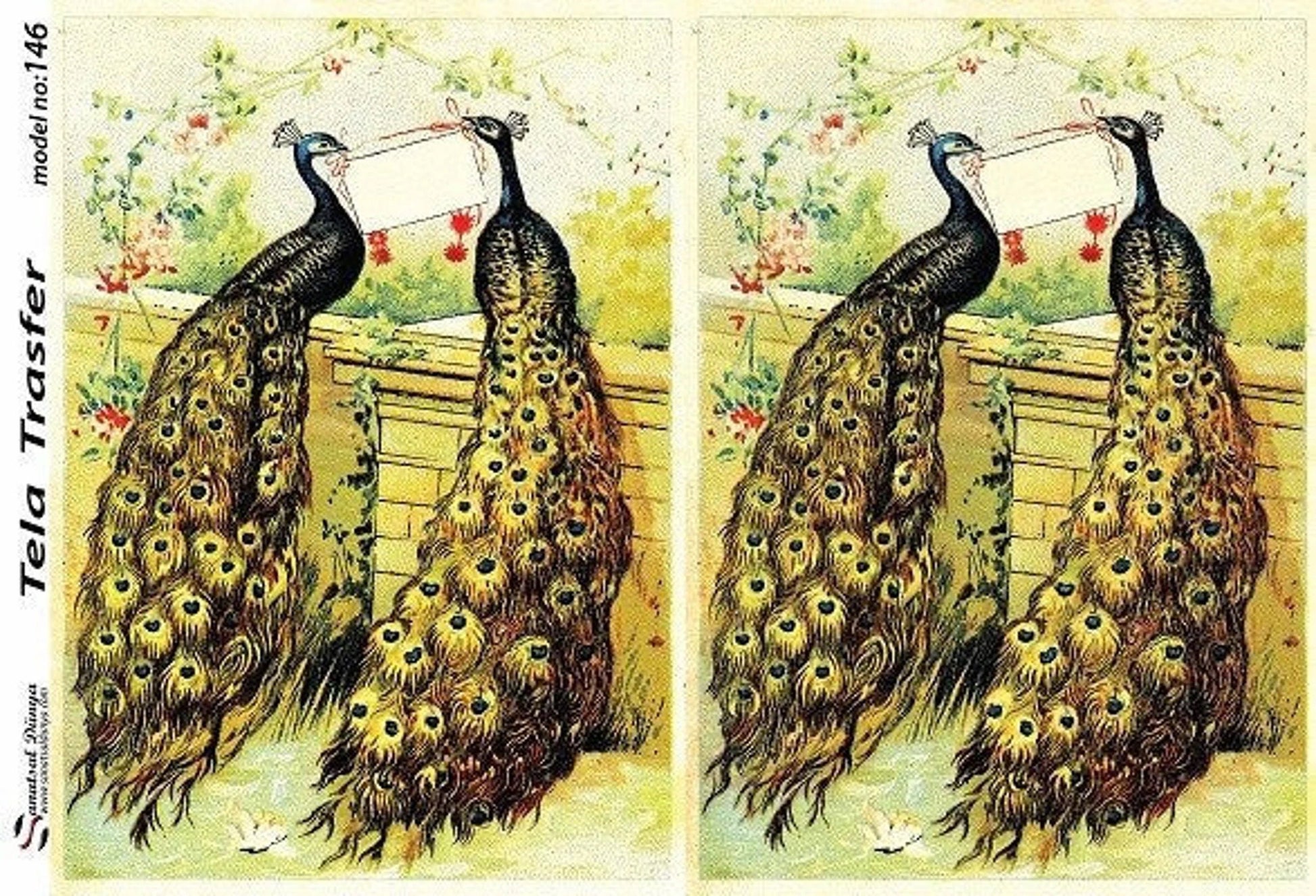 Peacock - Decorative Decoupage Paper - for Furniture - Large Size Options [ Colorful ]