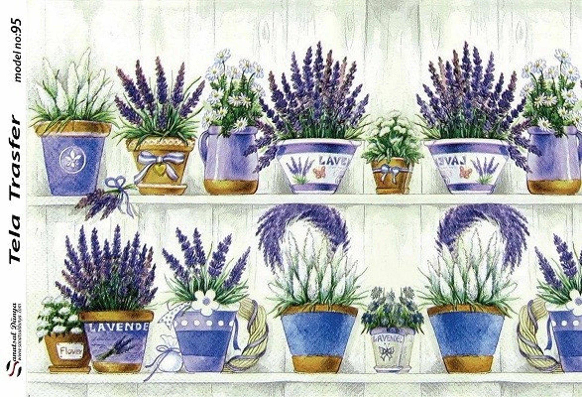 Floral Pattern - Decorative Decoupage Paper - for Furniture - Big Size Options [ Purple Green Blue Brown ]
