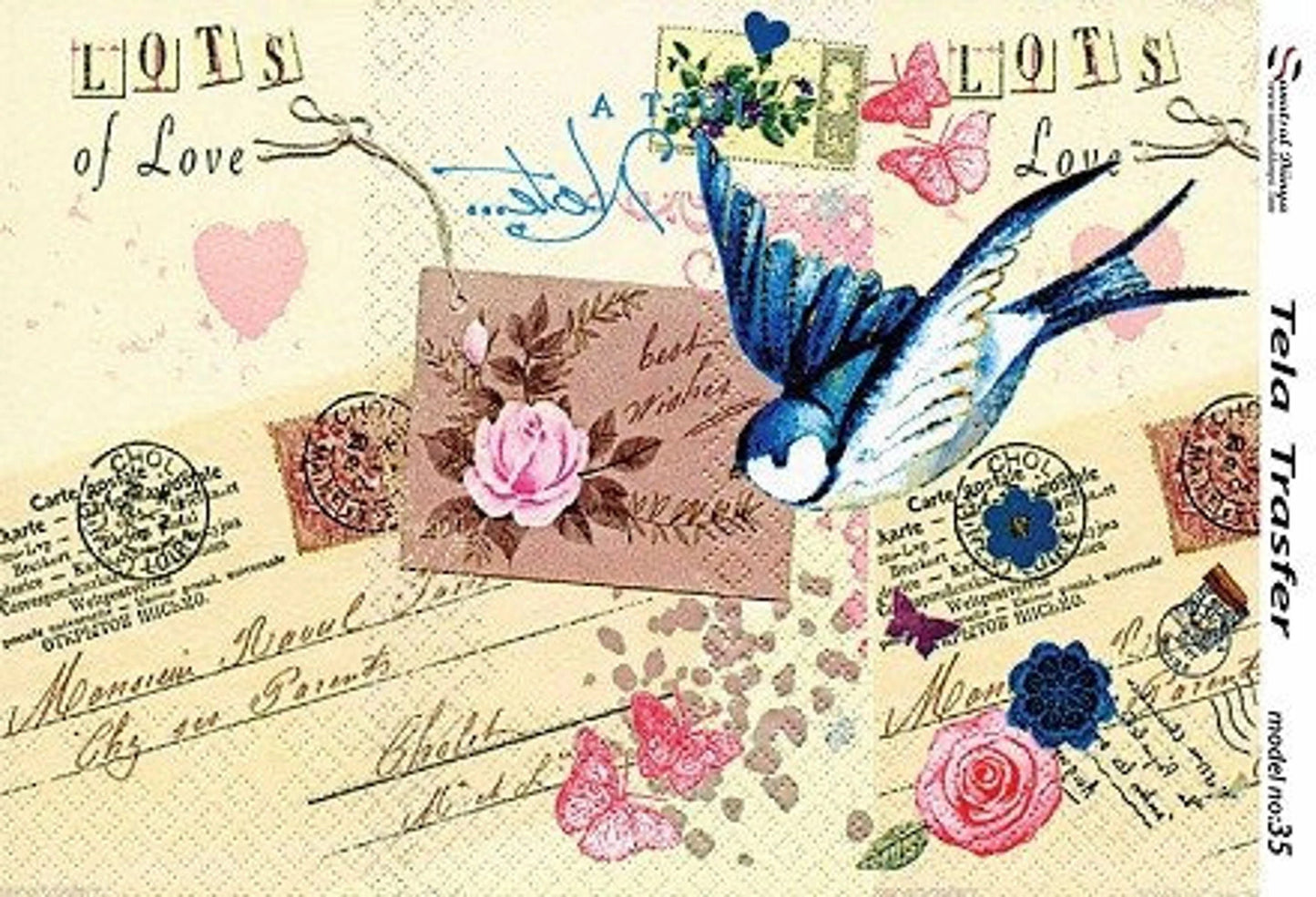 Floral Bird Rose Decoupage Paper – Furniture Crafting