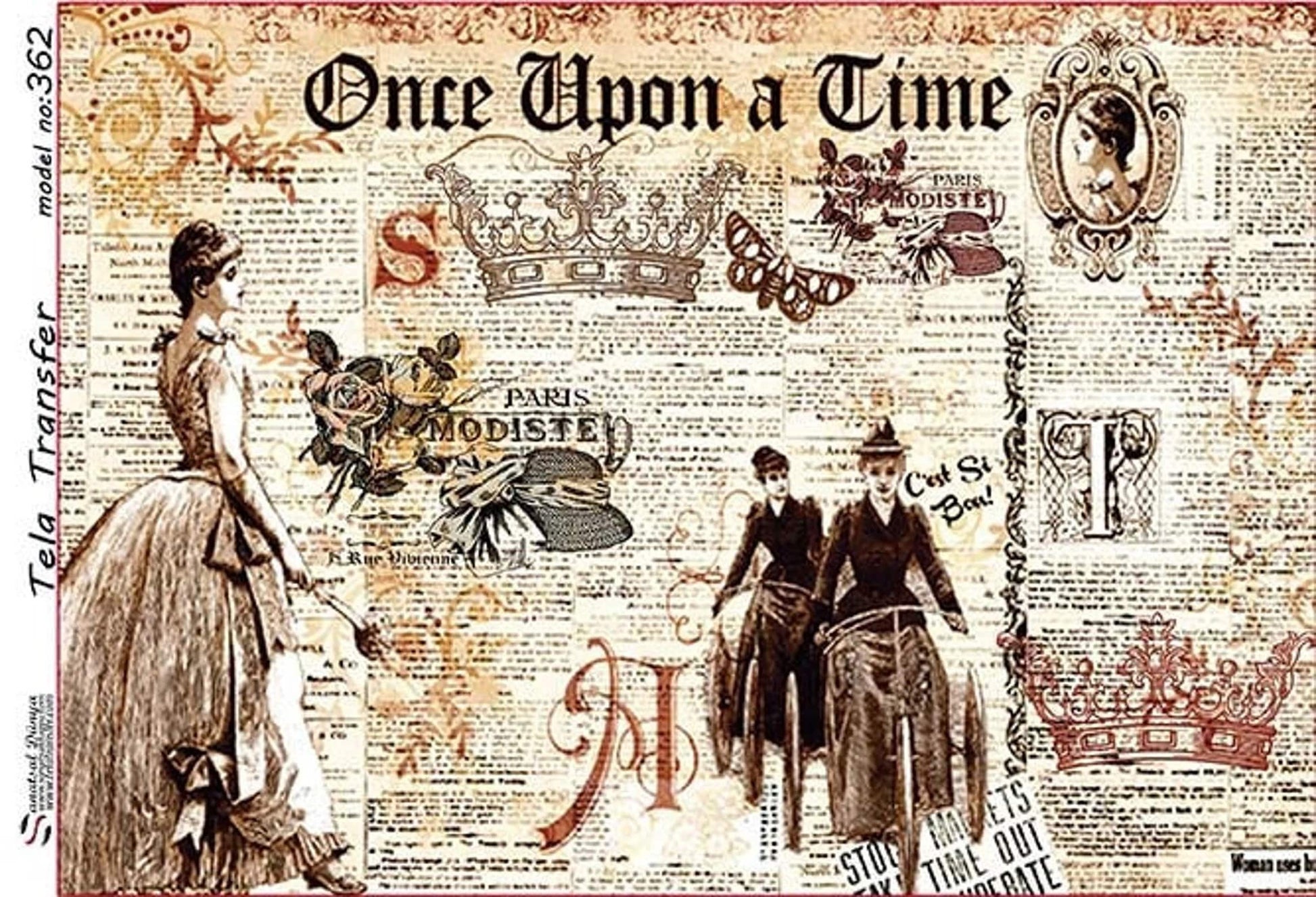 Old Time Newspaper - Decorative Decoupage Paper - for Furniture - Big Size Options [ Brown White Black ]
