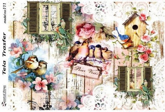 Vintage Pattern - Decorative Decoupage Paper - for Furniture - Large Size Options [ Colorful ]