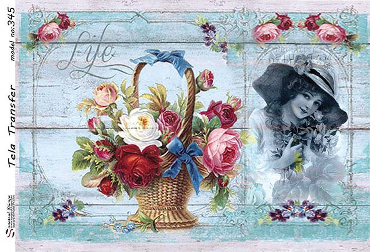 Floral Pattern - Decorative Decoupage Paper - for Furniture - Large Size Options [ Colorful ]