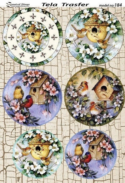 Bird Nest - Decorative Decoupage Paper - for Furniture - Large Size Options [ Colorful ]