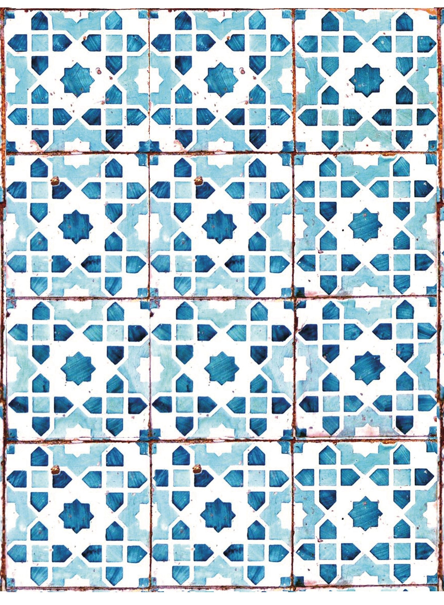 Geometric Tile Pattern - Decorative Decoupage Paper - Furniture - Big Size Options