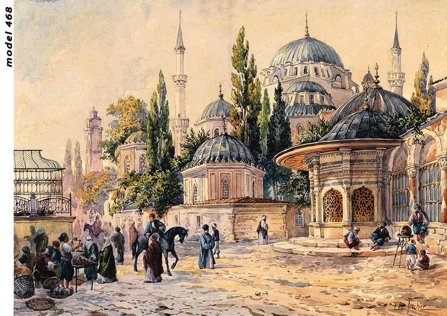 Istanbul Series - Blue Mosque - Decorative Decoupage Paper - Paper for Renovation - Large Size Options