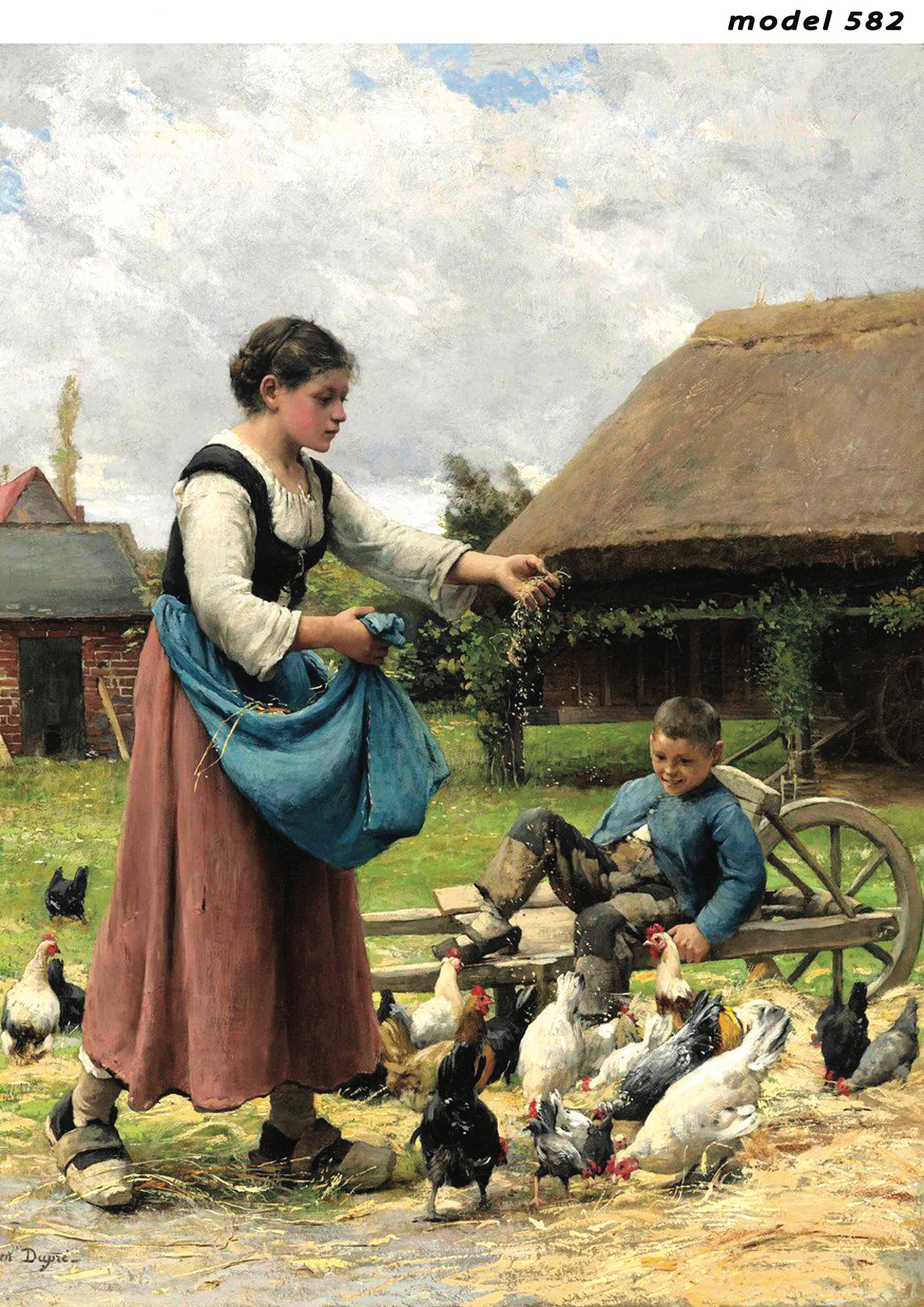 Chicken - Boy - Mother - Feed - Rice Paper for Decoupage - Paper for Renovation - Big Size Options