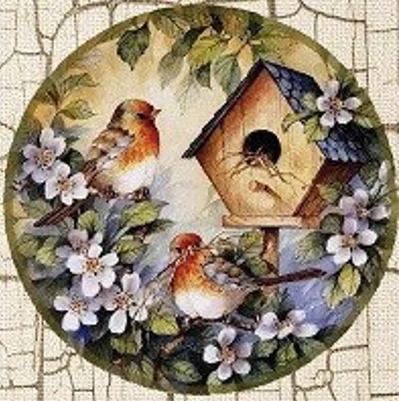 Bird Nest - Decorative Decoupage Paper - for Furniture - Large Size Options [ Colorful ]