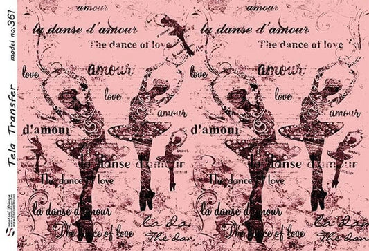 Ballerina - Decorative Decoupage Paper - for Furniture - Big Size Options [ Pink Brown Claret Red ]