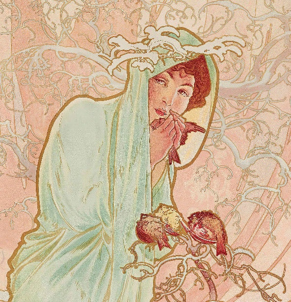 Red Hair Woman - Witch - Illustration Decorative Decoupage Paper - Rice Paper for Decoupage - Mulberry Tissue - Big Size Options