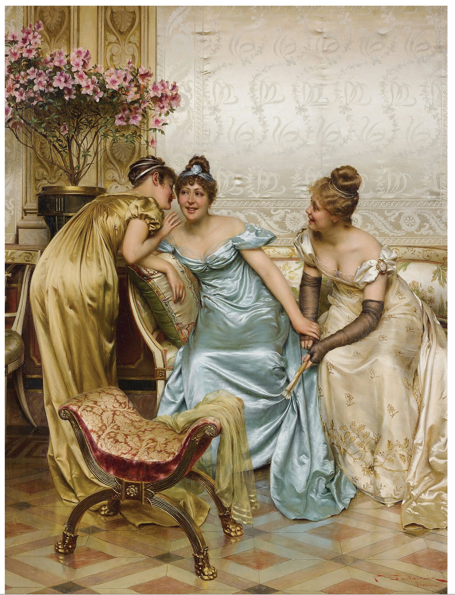 French Woman Gossip - Decoupage Paper for Furniture - Rice Paper for Decoupage
