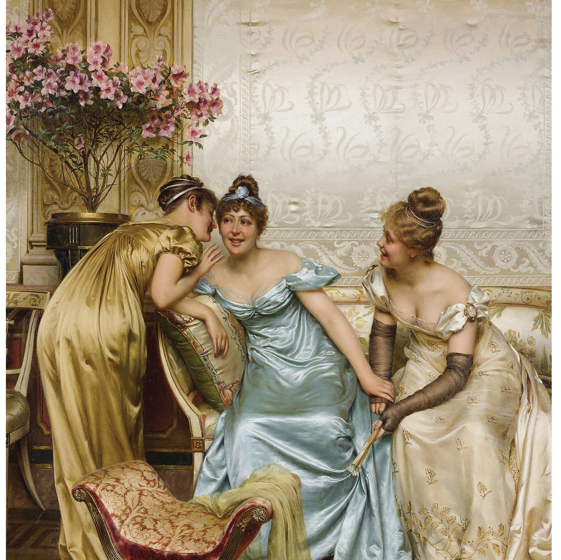 French Woman Gossip - Decoupage Paper for Furniture - Rice Paper for Decoupage