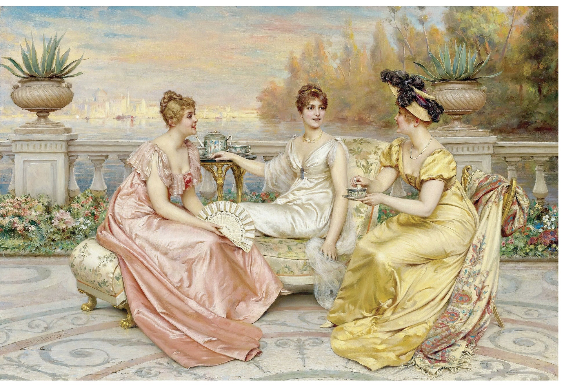 French Woman Lake - Decoupage Paper for Furniture - Rice Paper for Decoupage