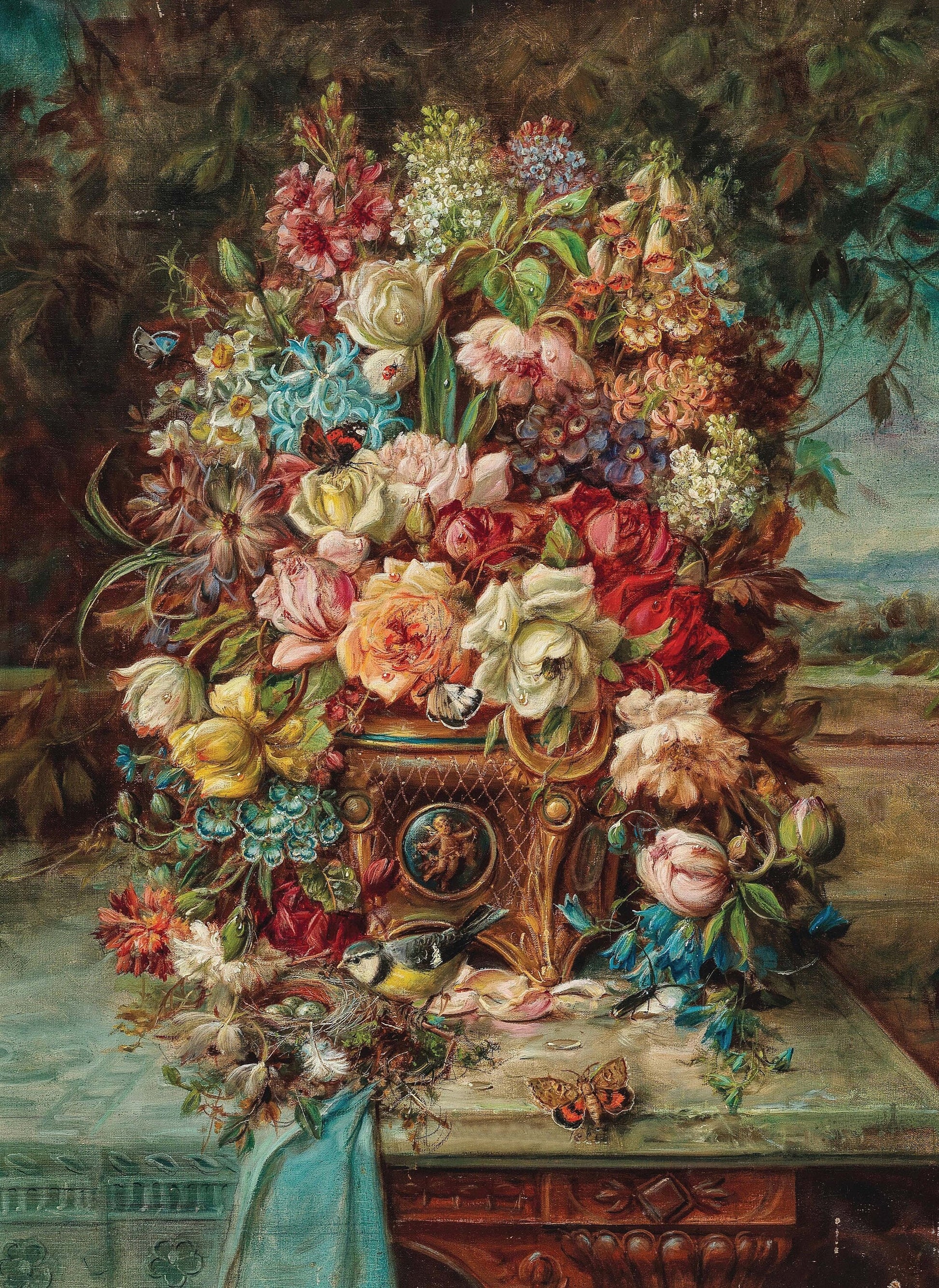 Roses Decoupage Paper - Large Floral Rice Paper for Furniture