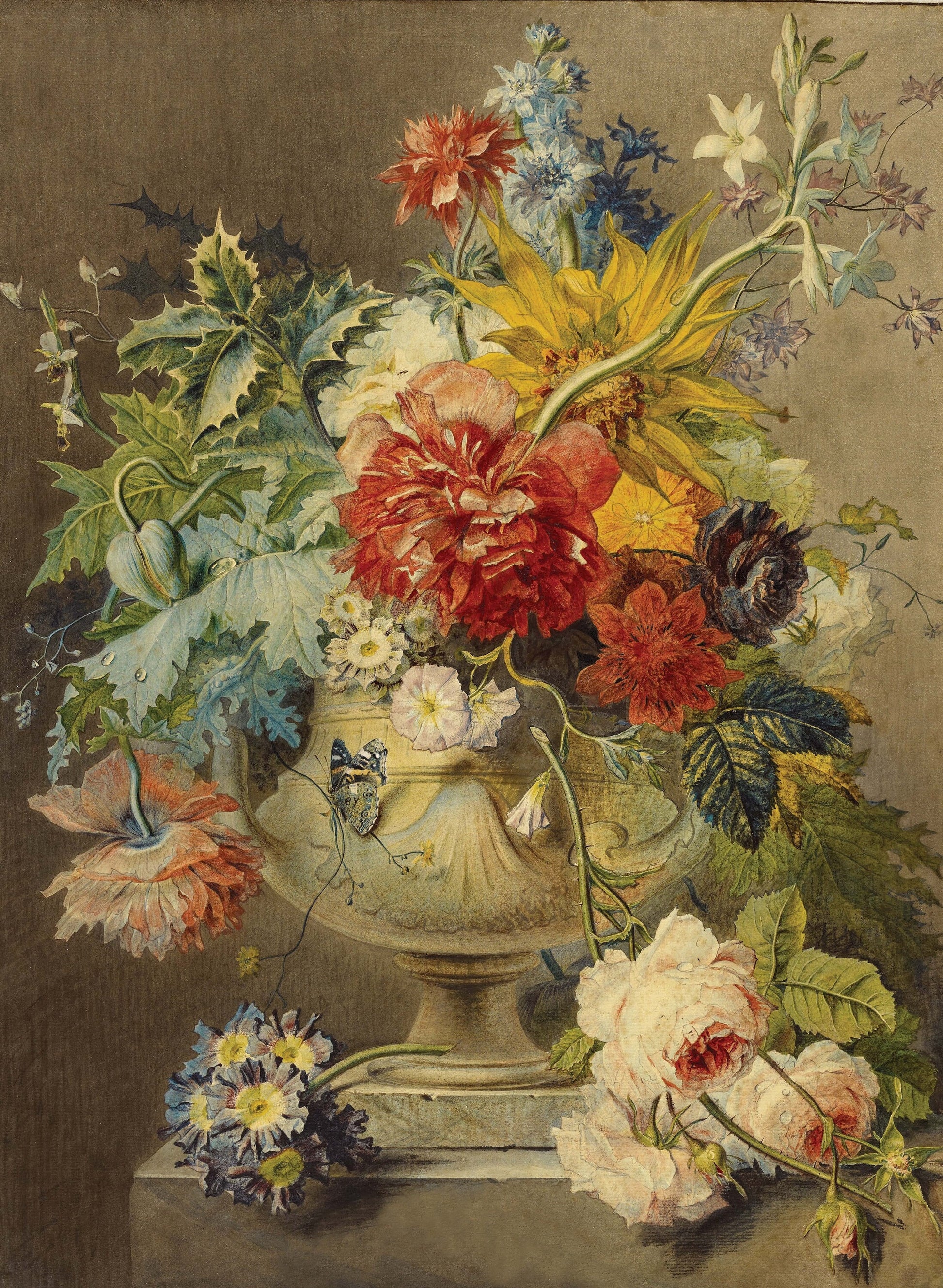 Colorful Flowers - Large Decoupage Paper for Furniture - Rice Paper for Decoupage