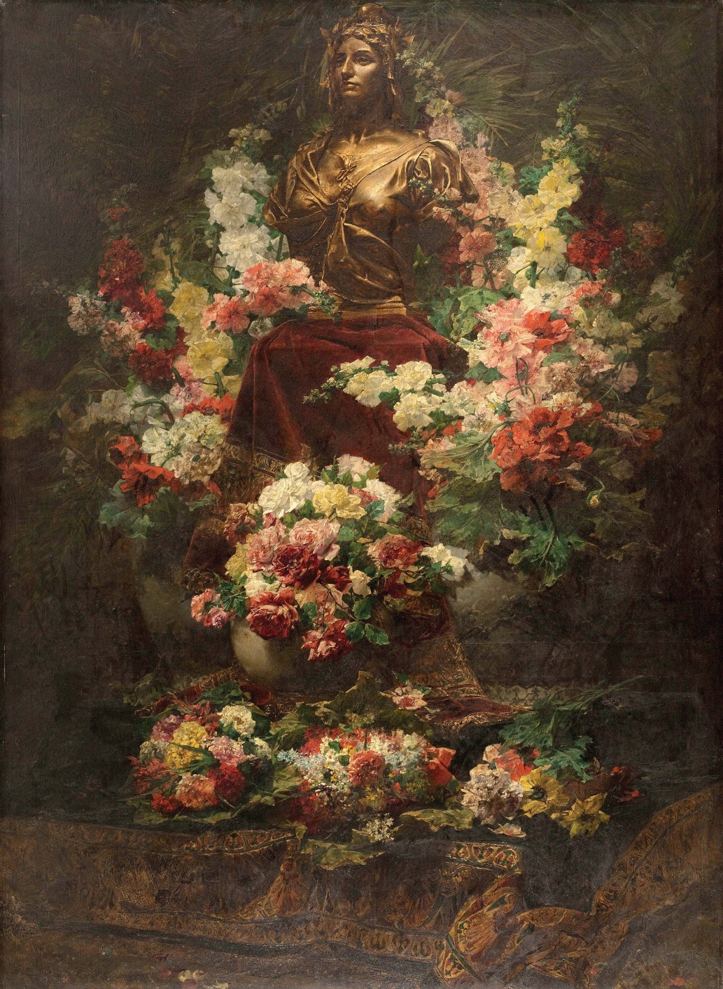 Floral & Gold Statue Decoupage Paper for Furniture - Rice Paper for Decoupage - Large Decoupage