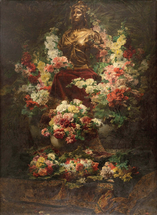 Floral & Gold Statue Decoupage Paper for Furniture - Rice Paper for Decoupage - Large Decoupage