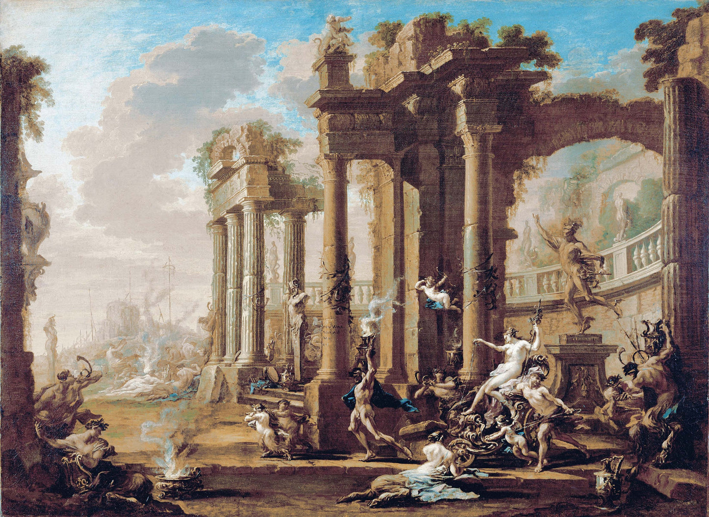 Bacchanale - Angels - Mythological Paintings - Paper for Decoupage - Large Size Vintage - Decoupage Art