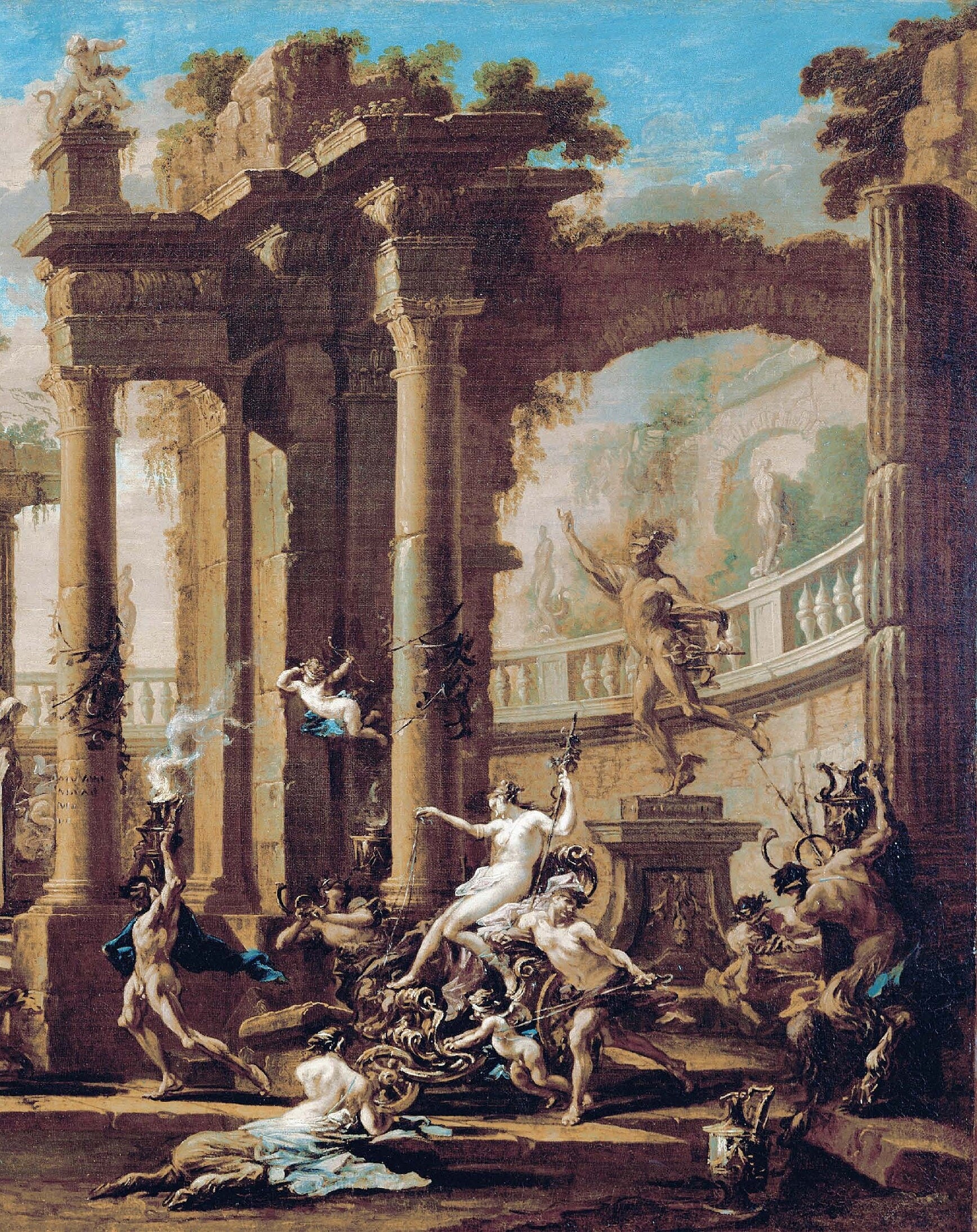 Bacchanale - Angels - Mythological Paintings - Paper for Decoupage - Large Size Vintage - Decoupage Art