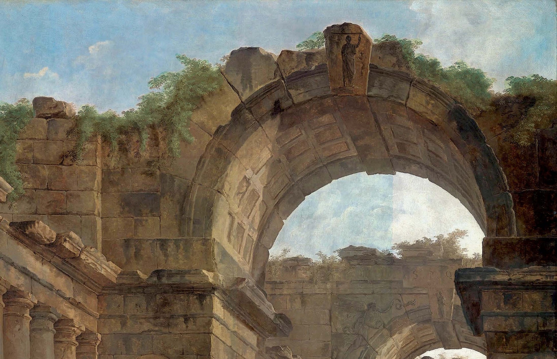 Horses - Ancient Rome Structures - Paper for Decoupage - Large Size Vintage - Decoupage Art