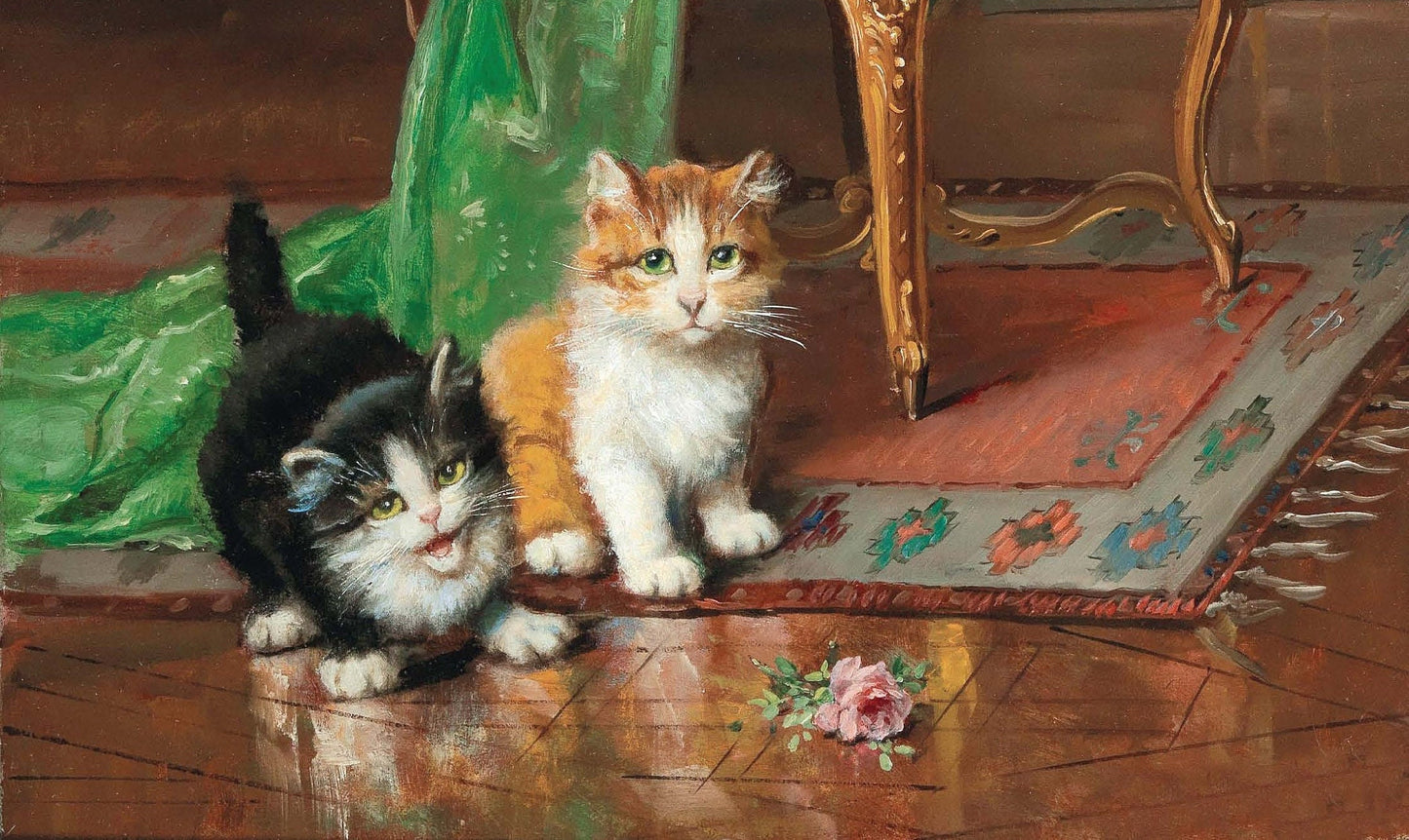 Yellow Kitten and Cat - Decoupage Paper for Furniture - Rice Paper - High Quality Decoupage [Pet Series]