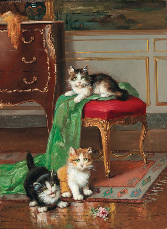 Yellow Kitten and Cat - Decoupage Paper for Furniture - Rice Paper - High Quality Decoupage [Pet Series]