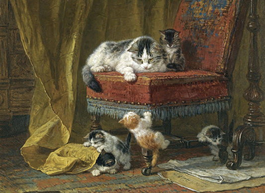 Yellow Kitten and Cat - Decoupage Paper for Furniture - Rice Paper - High Quality Decoupage [Pet Series]