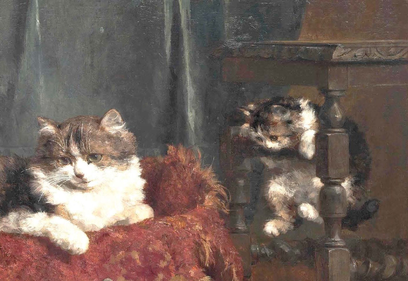 Mother Cat and Kittens - Decoupage Paper for Furniture - Rice Paper - High Quality Decoupage [Pet Series]