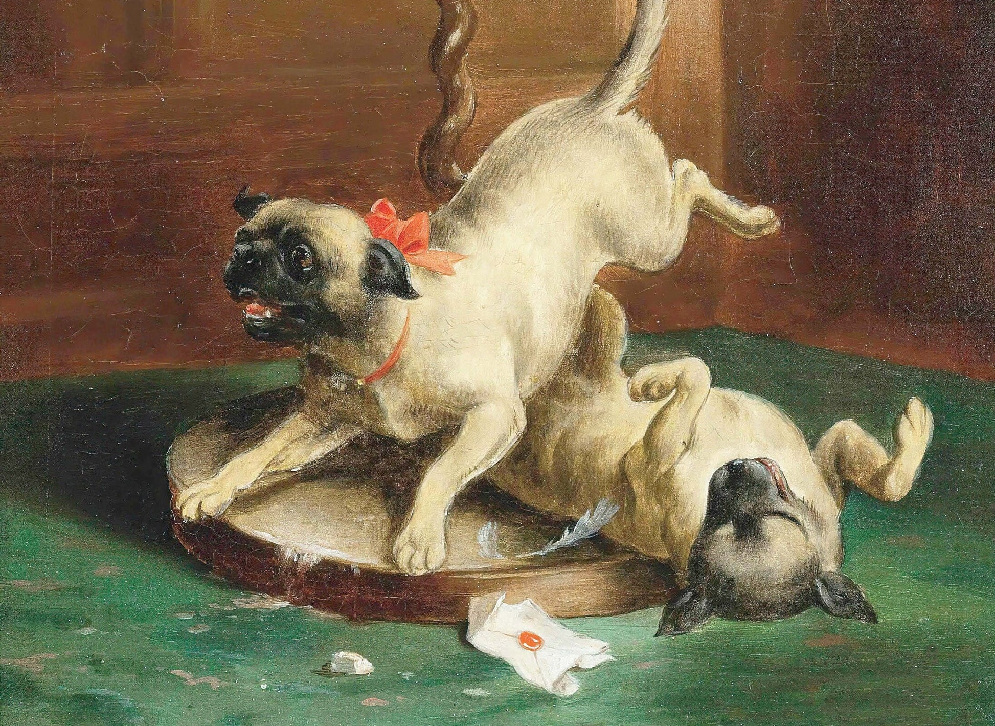 Parrot and Puppies - Decoupage Paper for Furniture - Rice Paper - High Quality Decoupage [Pet Series]