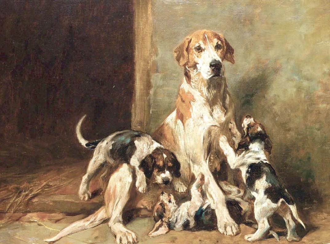 Puppies and Mother Dog - Decoupage Paper for Furniture - Rice Paper - Large Decoupage [Pet Series]