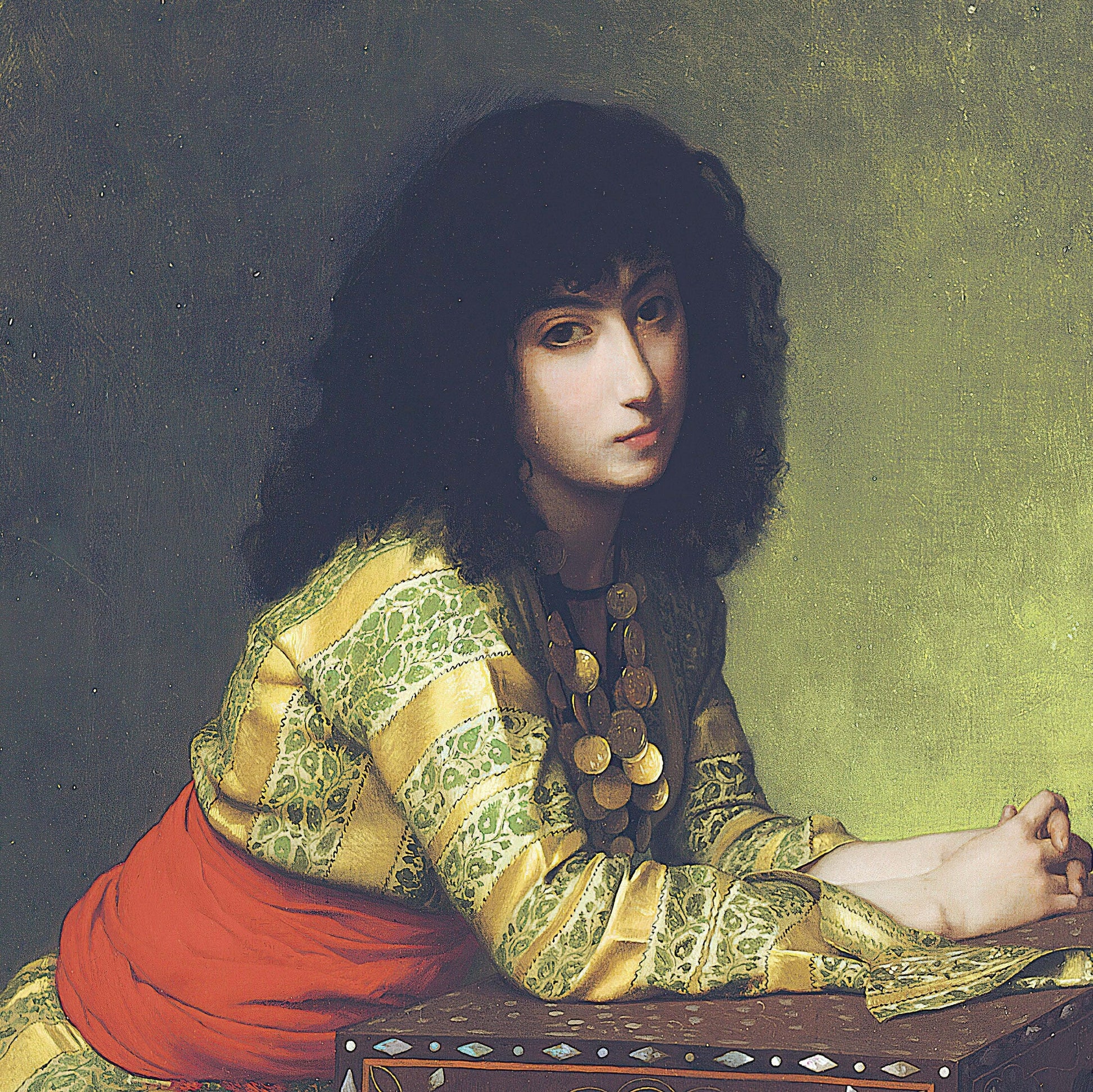 Beautiful Woman Portrait from East - Decoupage Paper for Furniture - Tissue Paper - Vintage Decoupage [Oriental Series]