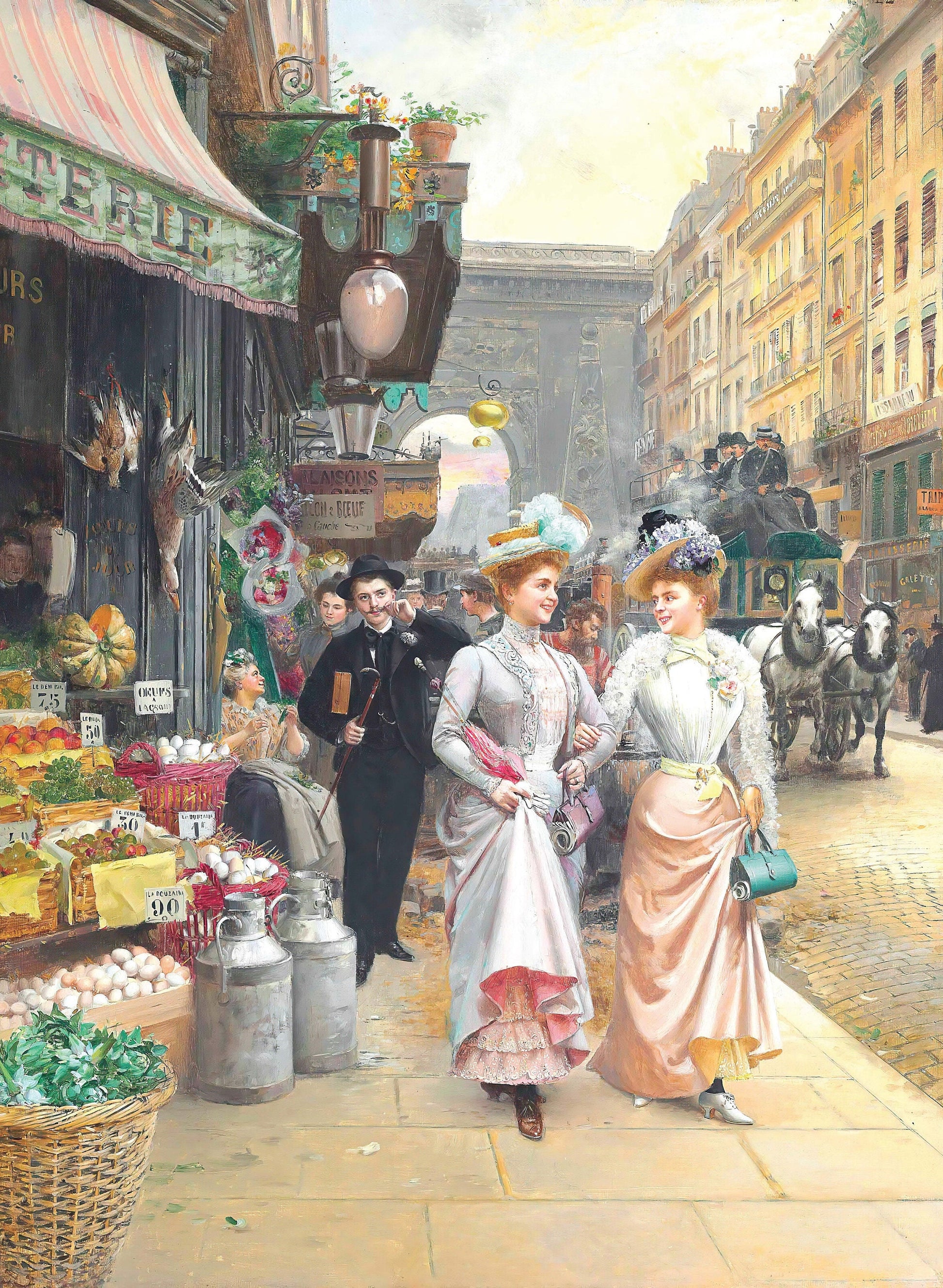 Ladies and Gentleman - Street - Charcuterie - Decoupage Paper for Furniture - Vintage Decoupage [European Life Series]
