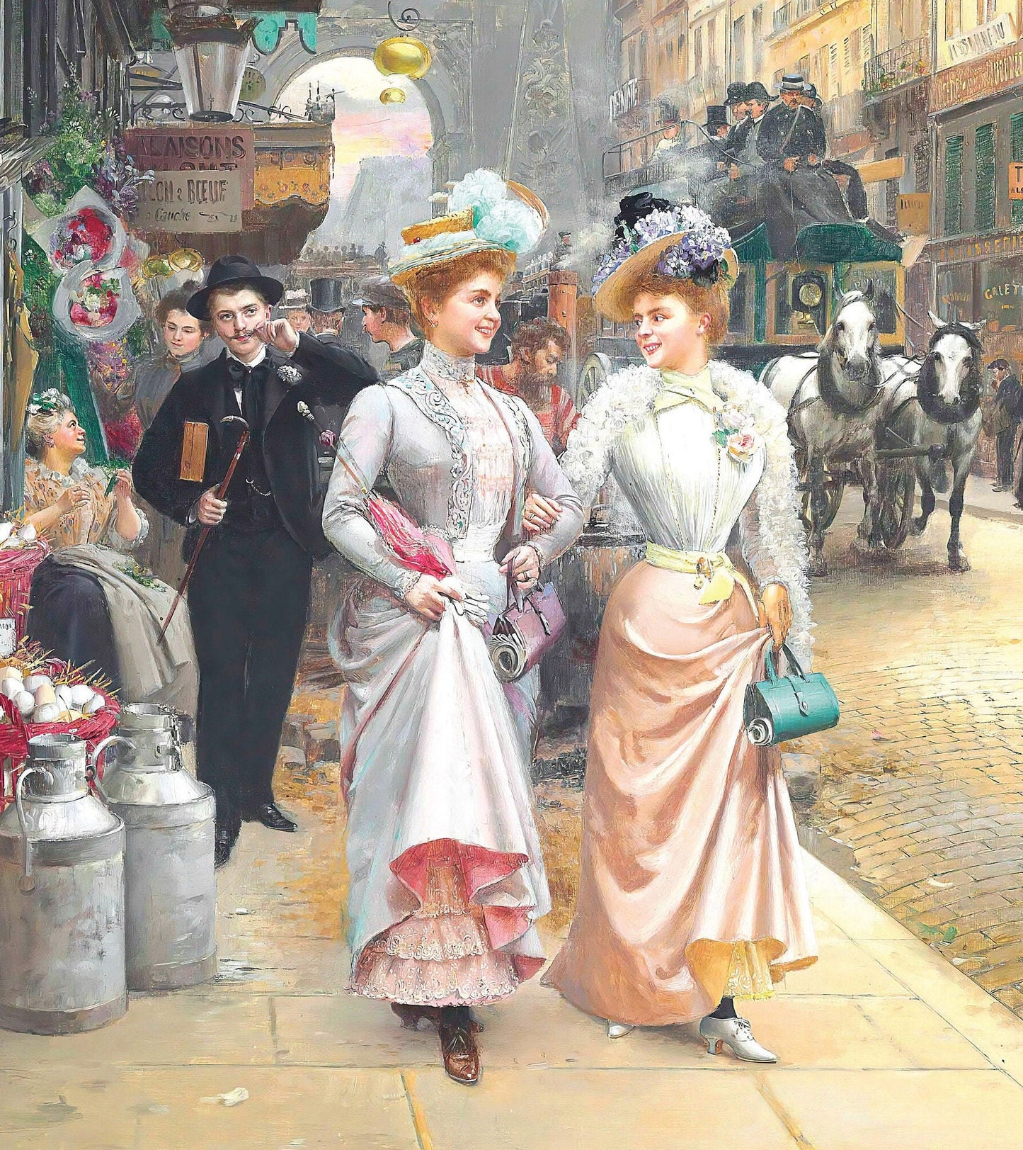 Ladies and Gentleman - Street - Charcuterie - Decoupage Paper for Furniture - Vintage Decoupage [European Life Series]