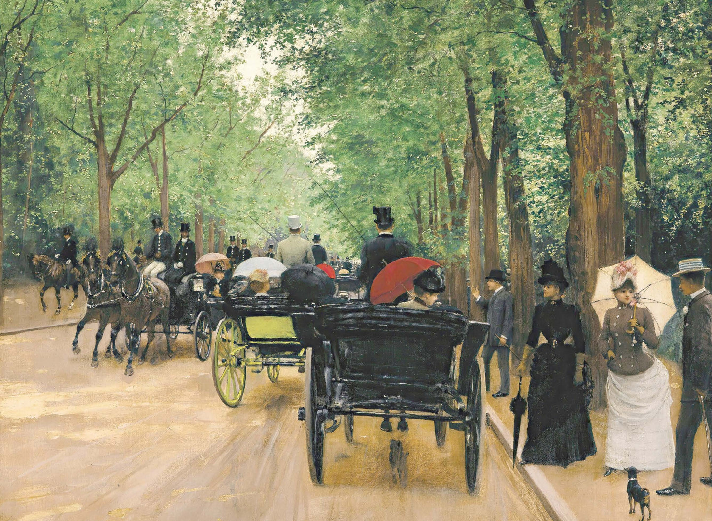 London Streets with Trees - Rice Paper for Decoupage - Vintage Decoupage - Antique [European Life Series]