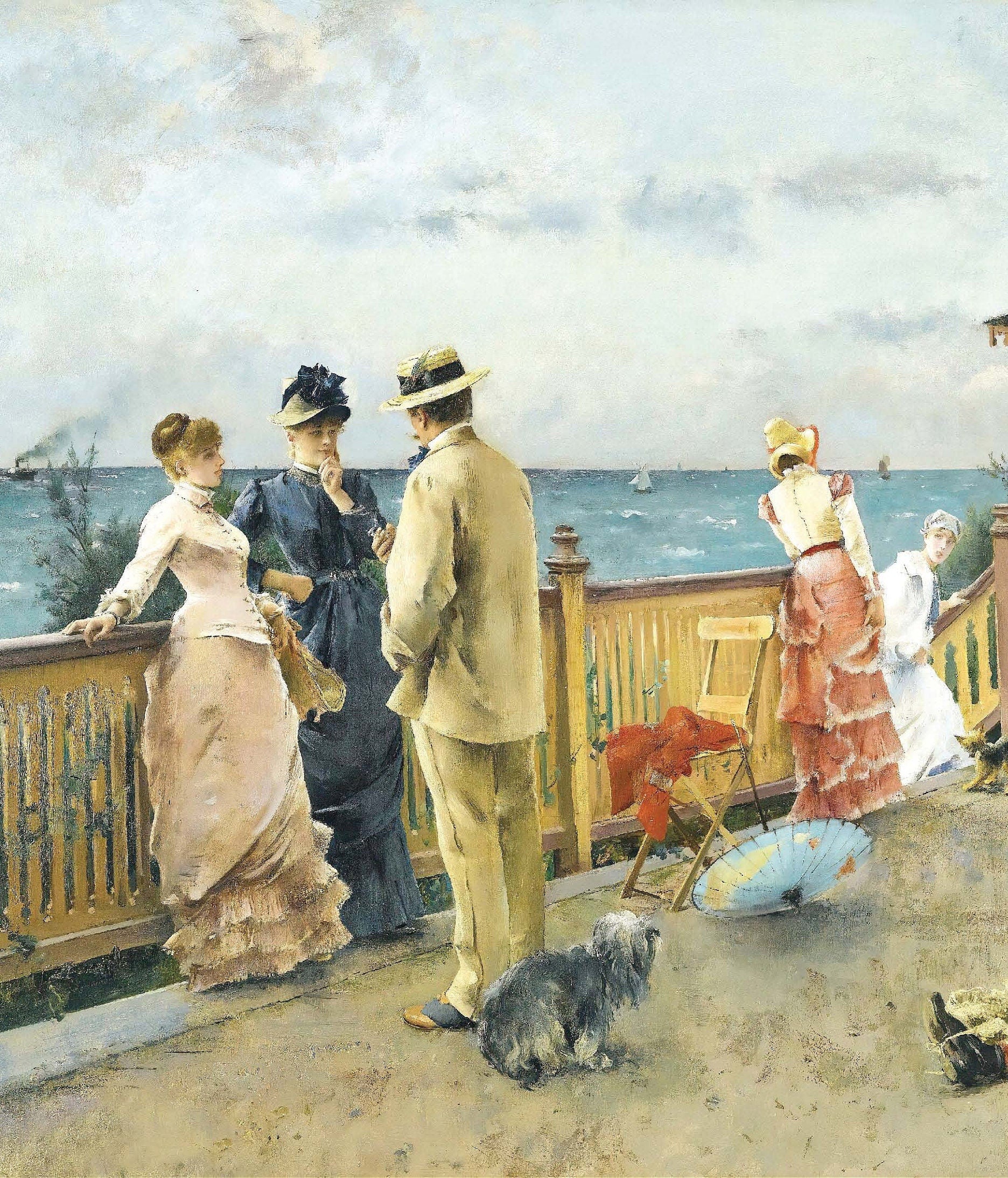 Seaside - People - Rice Paper for Decoupage - Vintage Decoupage - Country [European Life Series]