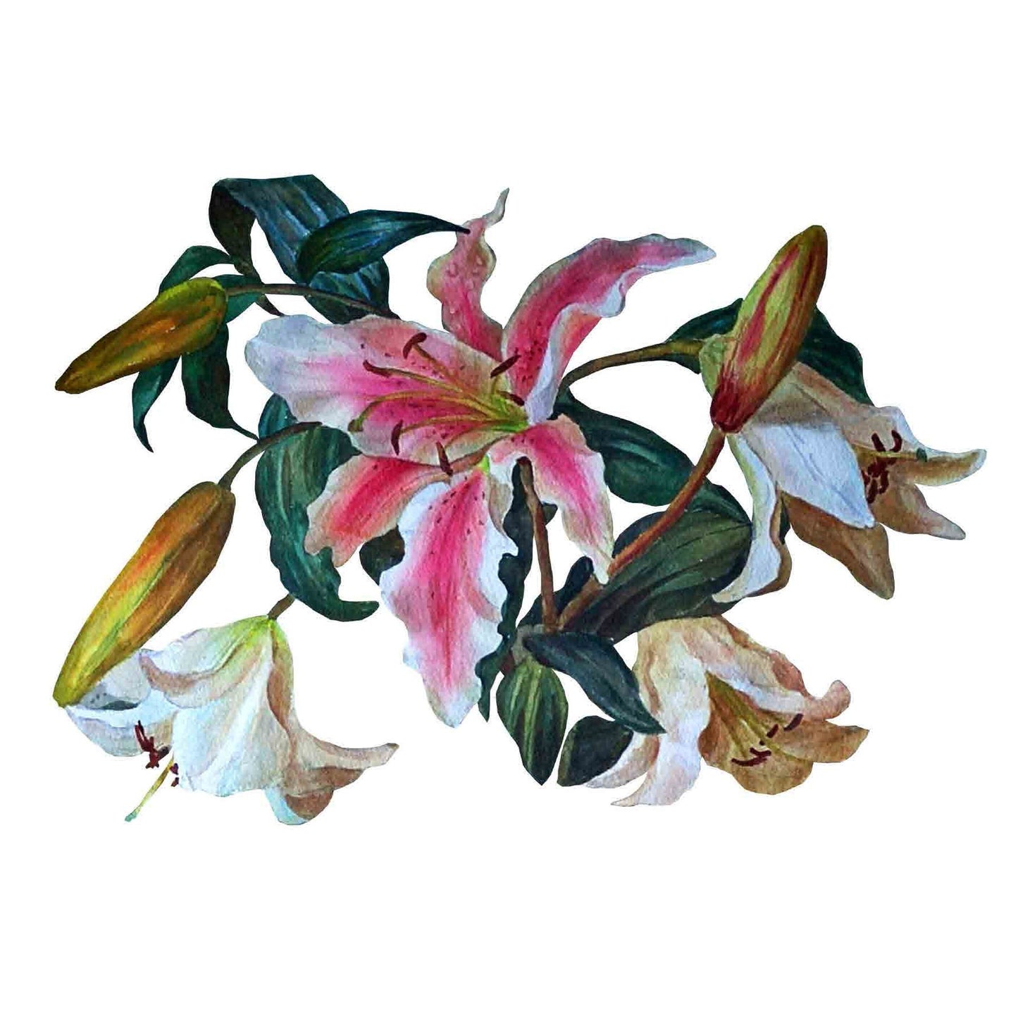 Lily Floral Decoupage Paper - Furniture Craft Rice Paper