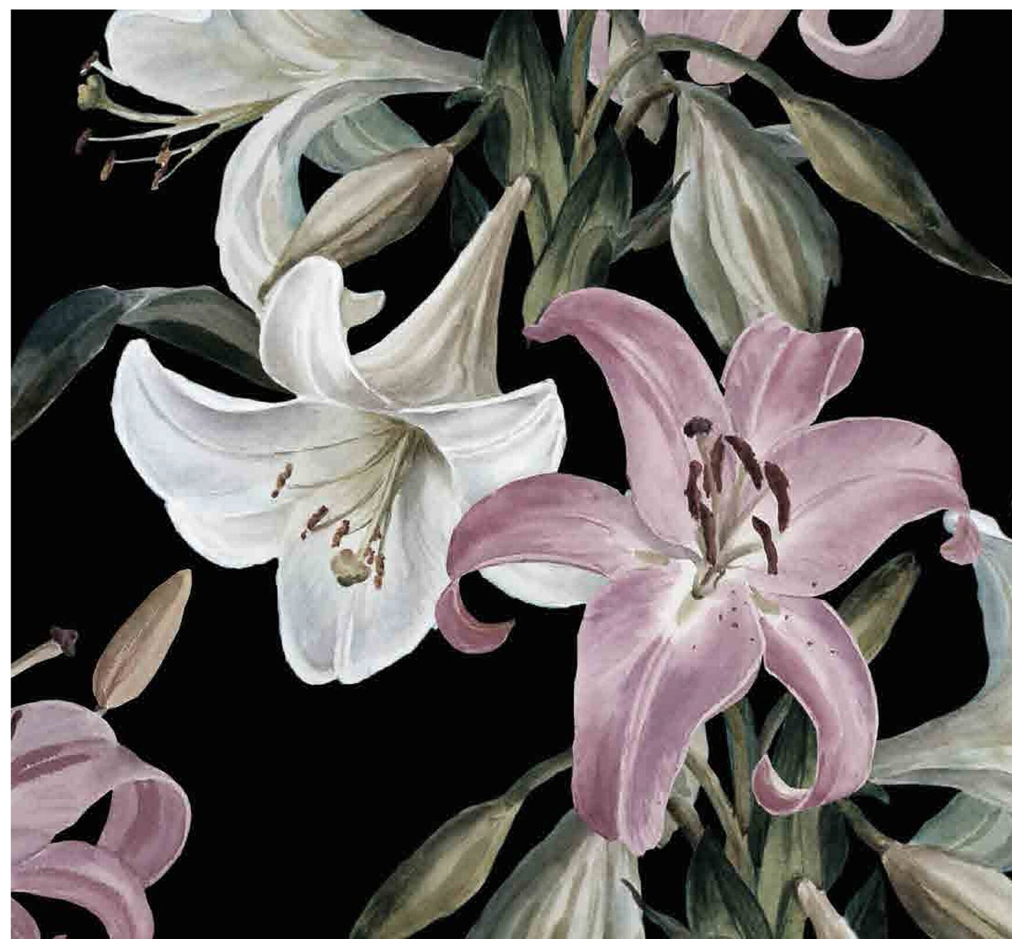 White Lily - Liliaceae - Flowers - Floral Decoupage - Large Decoupage Paper for Furniture - Rice Paper for Decoupage