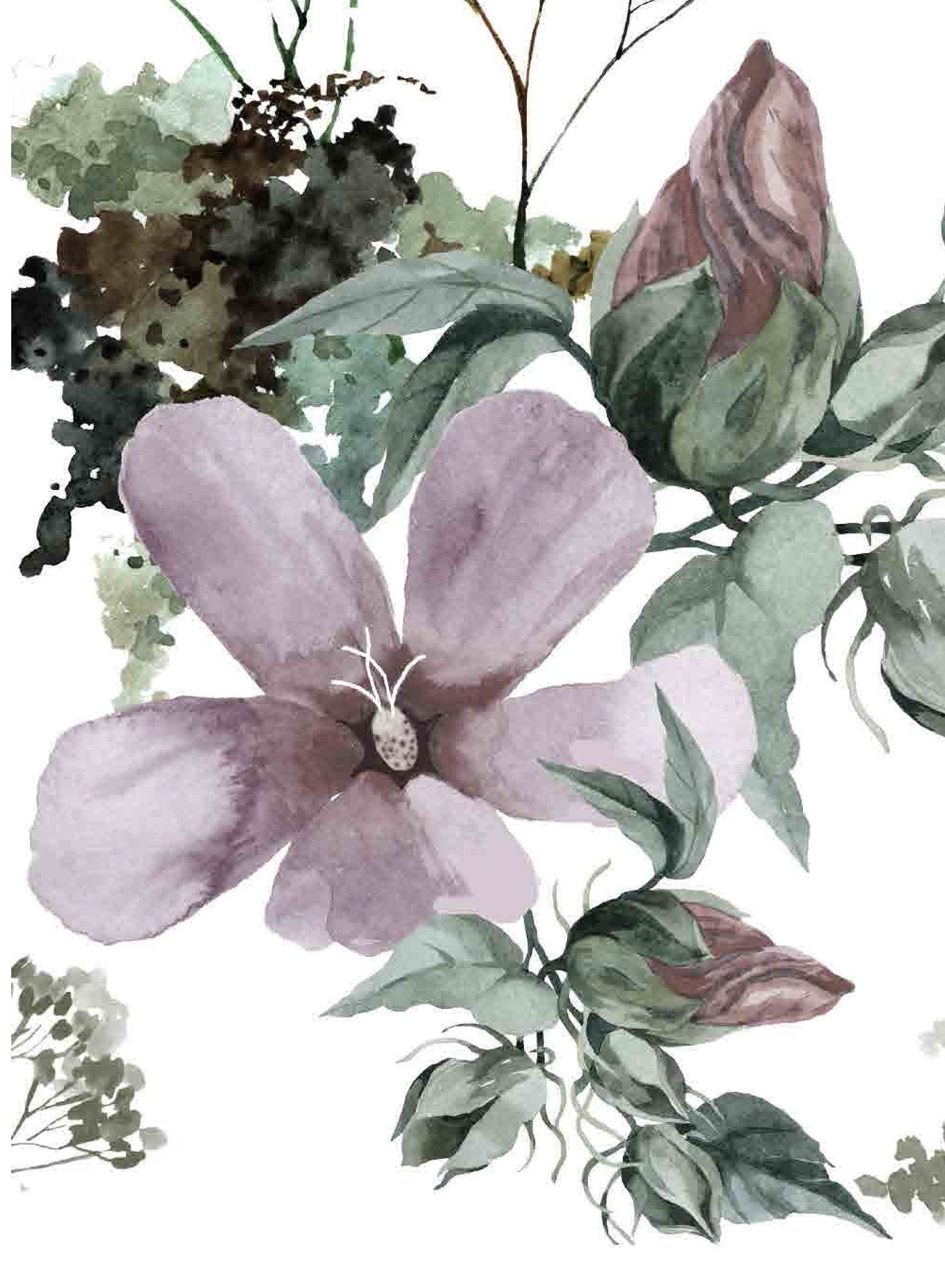 Hibiscus Floral Decoupage Paper - Furniture, Crafts