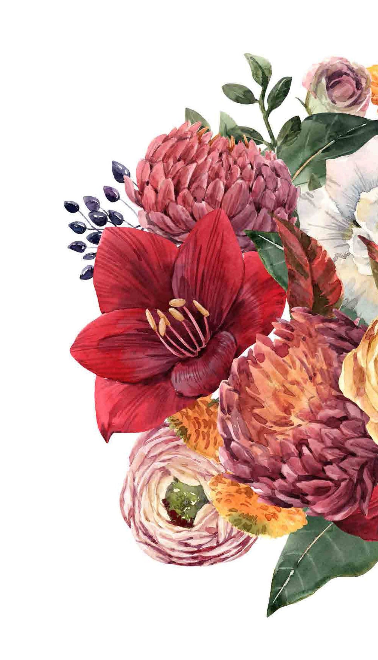 Roses - Red Lily - Flowers - Floral Decoupage - Large Decoupage Paper for Furniture - Rice Paper for Decoupage