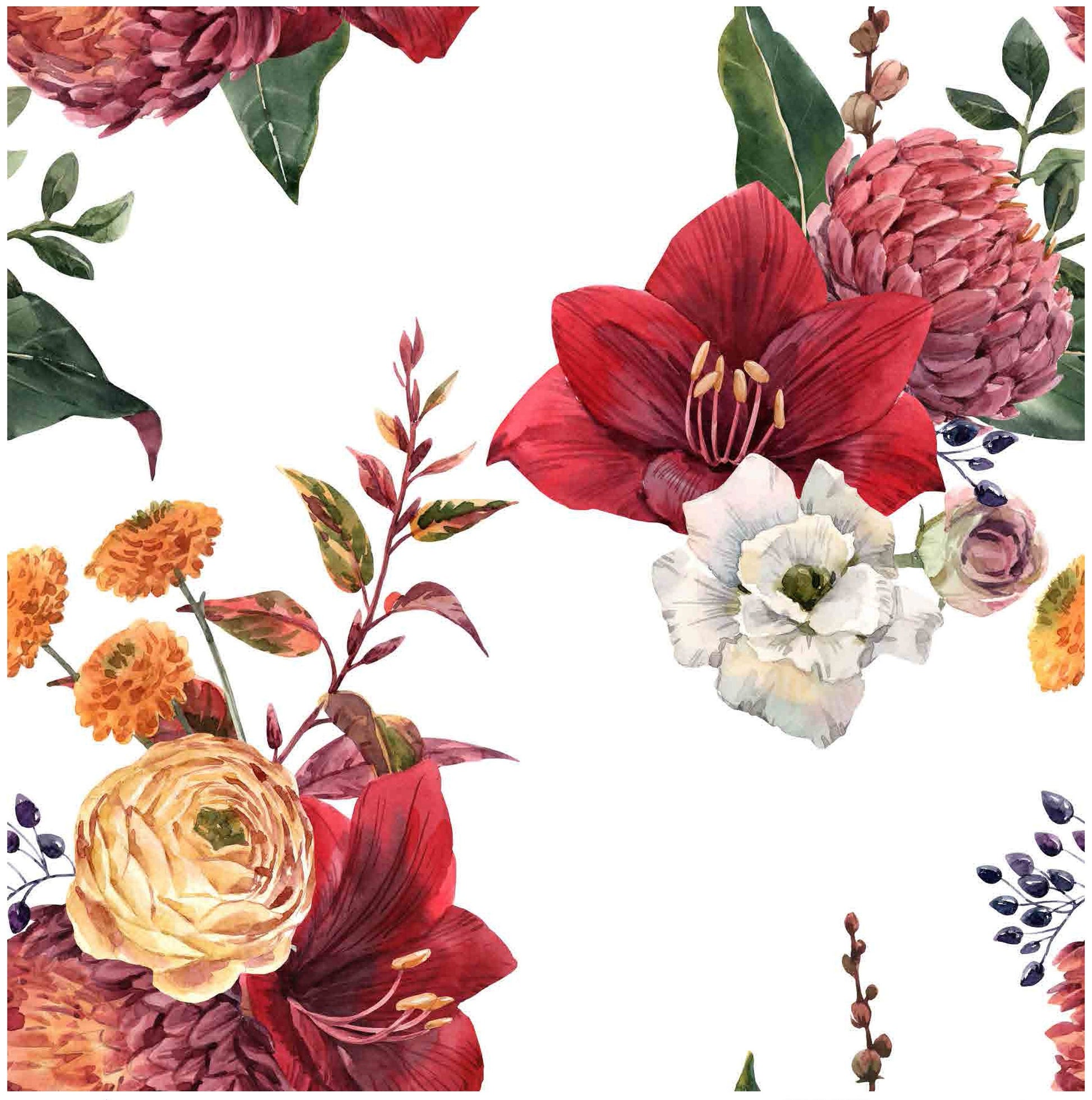 Red Lily - Roses - Flowers - Floral Decoupage - Large Decoupage Paper for Furniture - Rice Paper for Decoupage