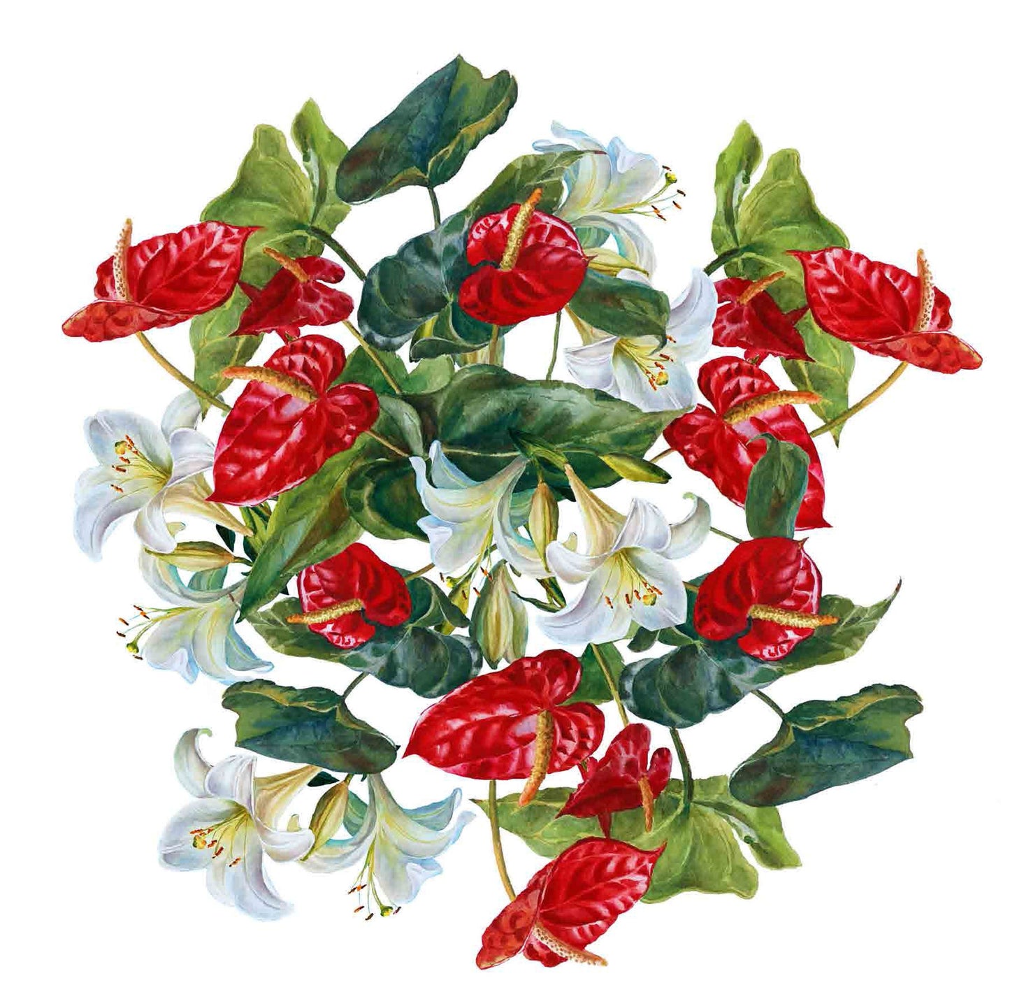 Red Flowers - Floral Decoupage - Large Decoupage Paper for Furniture - Rice Paper