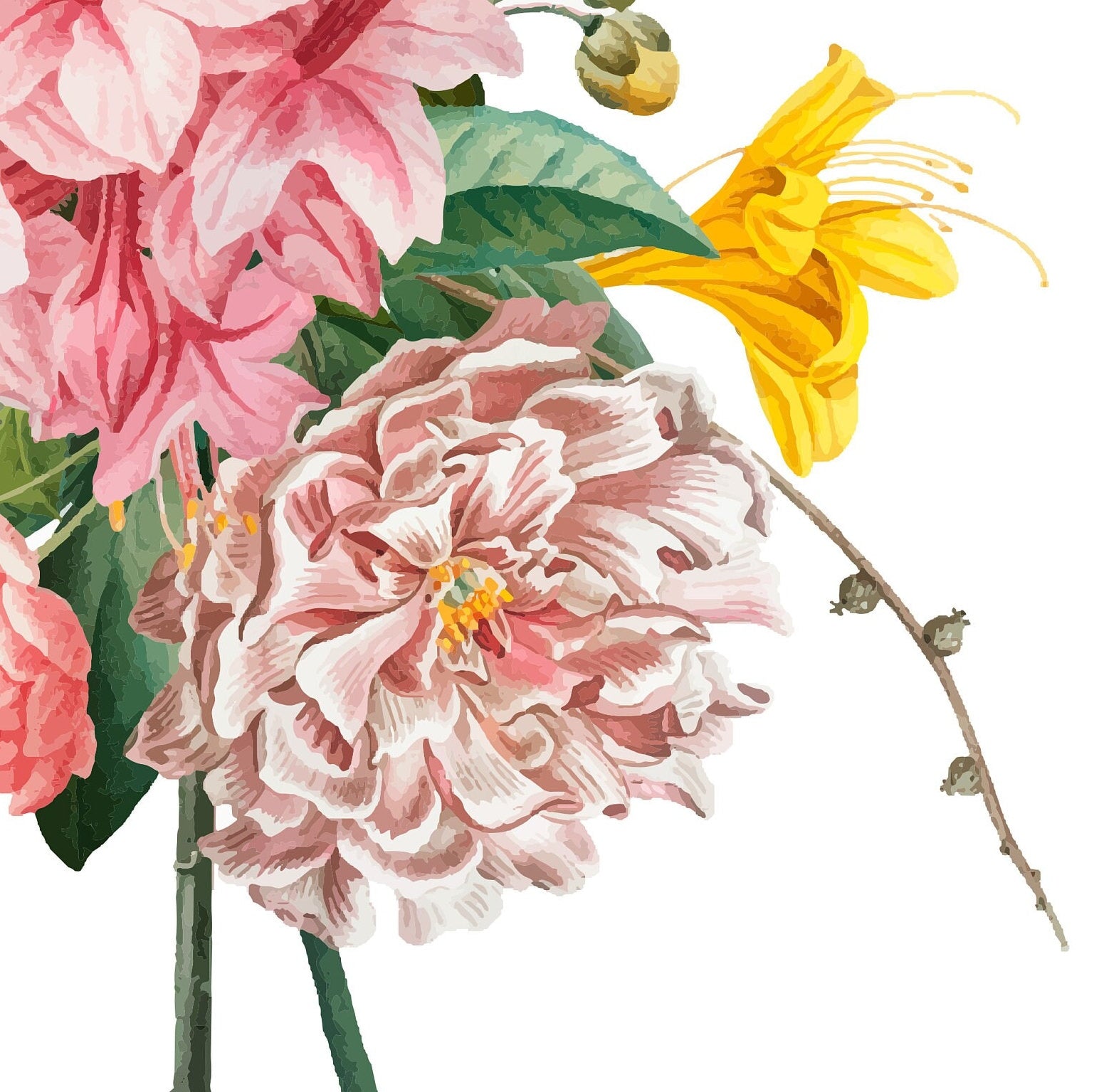 Pink Flowers - Floral Decoupage - Large Decoupage Paper for Furniture - Rice Paper