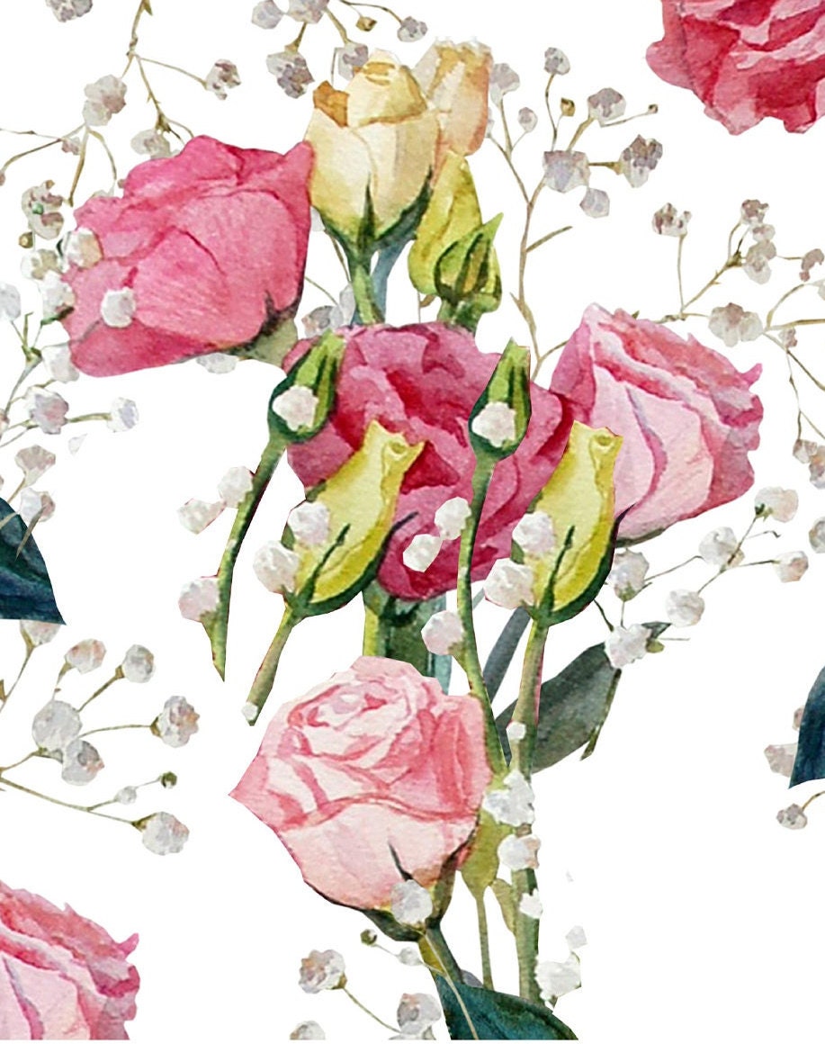 Roses - Flowers - Spring Themed - Large Decoupage Paper for Furniture - Floral Craft Paper - Wrapping Paper - Tissue Paper - Packing Paper