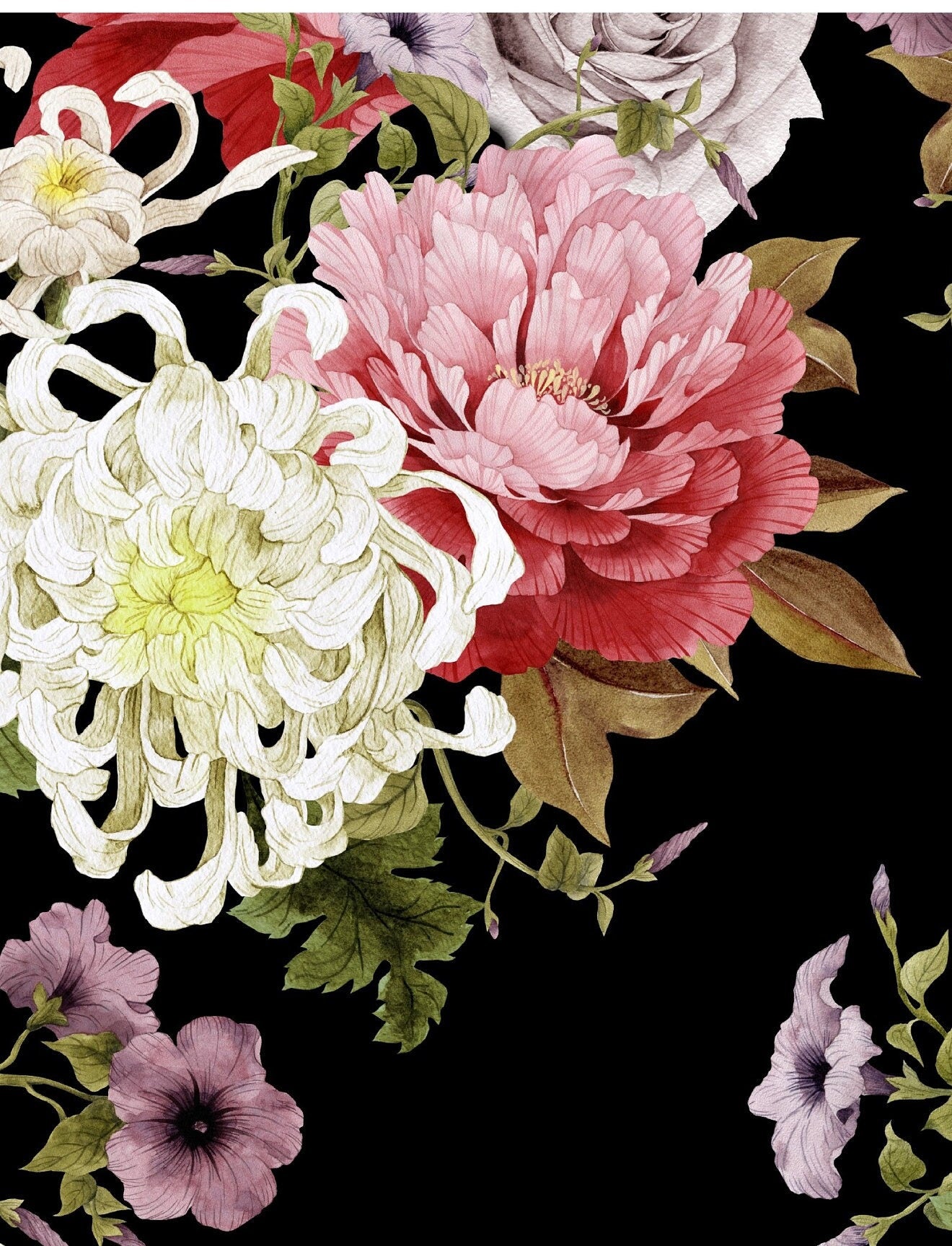 Flowers - Spring Themed - Decoupage Paper for Furniture - Floral Craft Paper - Wrapping Paper - Tissue Paper - Printed Packing Paper