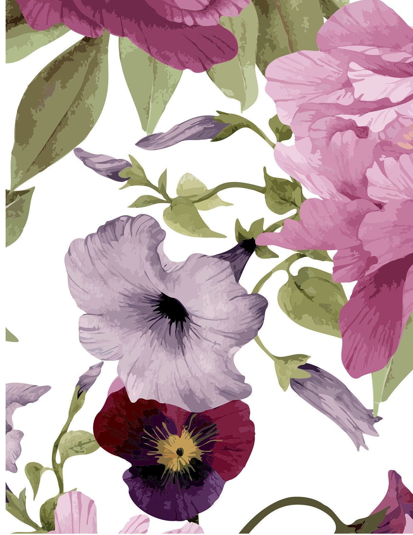 Flowers - Spring Themed - Decoupage Paper for Furniture - Floral Craft Paper - Wrapping Paper - Tissue Paper - Printed Packing Paper