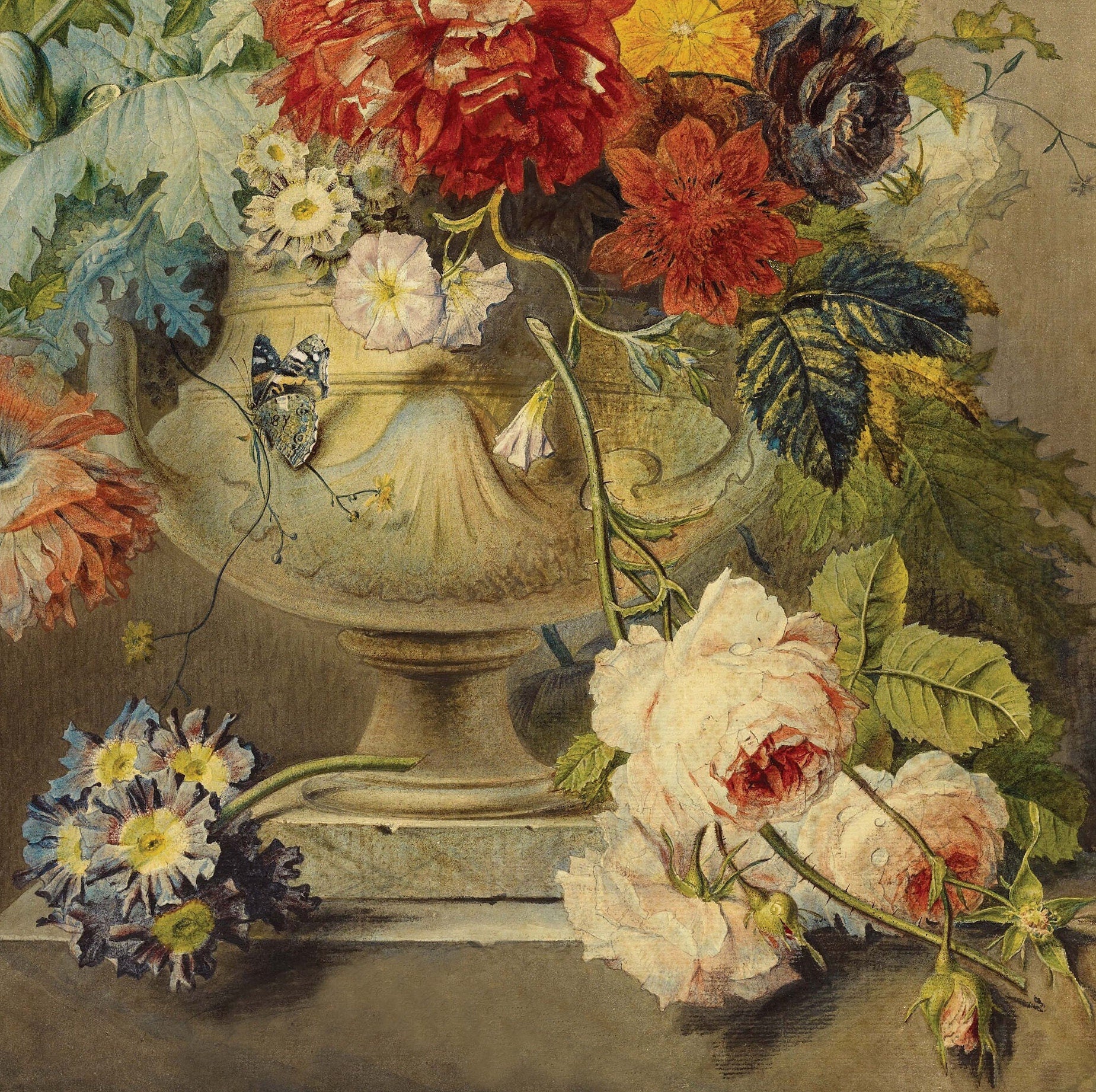 Colorful Flowers - Large Decoupage Paper for Furniture - Rice Paper for Decoupage