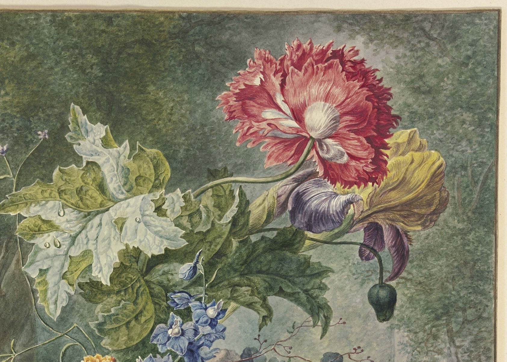 Floral Green - Large Decoupage Paper for Furniture - Rice Paper for Decoupage