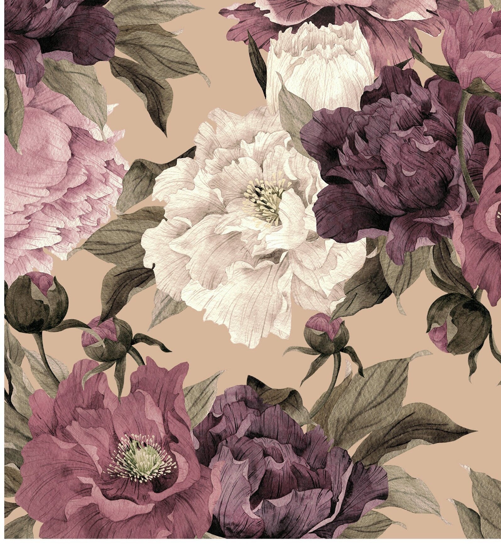 Flowers - Roses - Large Decoupage Paper for Furniture - Floral Craft Paper - Wrapping Paper - Tissue Paper - Printed Packing Paper