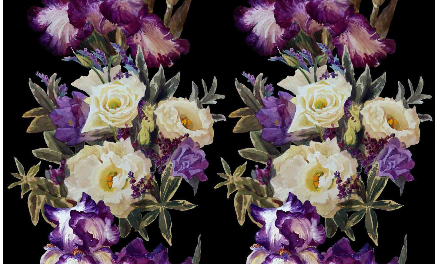 White and Purple Flowers - Large Decoupage Paper for Furniture - Floral Craft Paper - Wrapping Paper - Tissue Paper - Printed Packing Paper