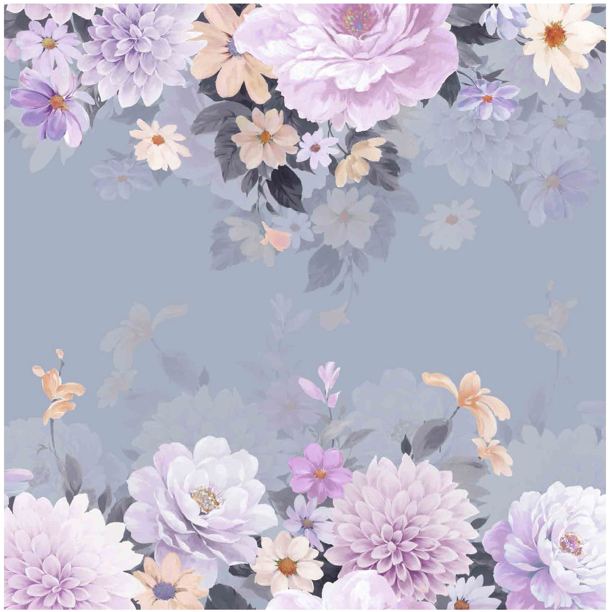 White and Purple Flowers - Large Decoupage Paper for Furniture - Floral Craft Paper - Wrapping Paper - Tissue Paper - Printed Packing Paper